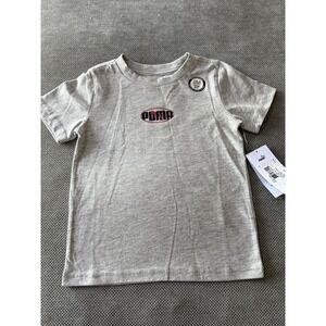 Puma Toddler Boys 4T Gray Logo Graphic Tee NWT Short Sleeve Shirt flaw